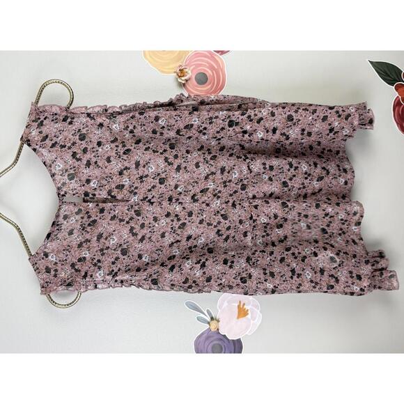 American Eagle Outfitters Pink Floral Cold Shoulder Top - Size - Large - Picture 6 of 6